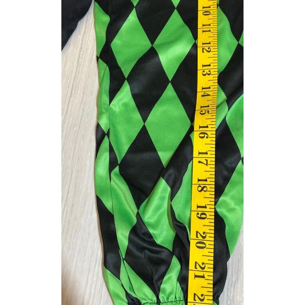 Wicked Jester Costume Boys Small (4-6) 7 Piece Set Green Black Halloween Scary